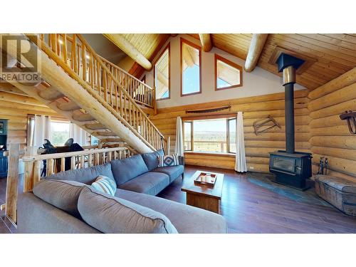 5289 Dawson Road, 100 Mile House, BC - Indoor Photo Showing Living Room With Fireplace