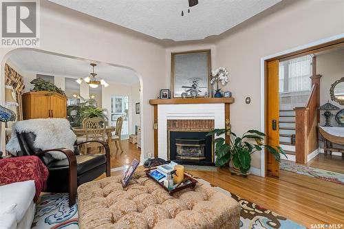 1218 1St Avenue Nw, Moose Jaw, SK - Indoor Photo Showing Living Room With Fireplace