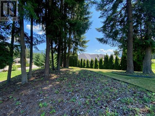 Mature trees, a hill, and a Cedar hedge preserve privacy. - 2726 Golf Course Drive, Blind Bay, BC - Outdoor With View