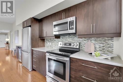 Galley Kitchen with plenty of work space. - 345 St Denis Street Unit#210, Ottawa, ON - Indoor Photo Showing Kitchen With Upgraded Kitchen