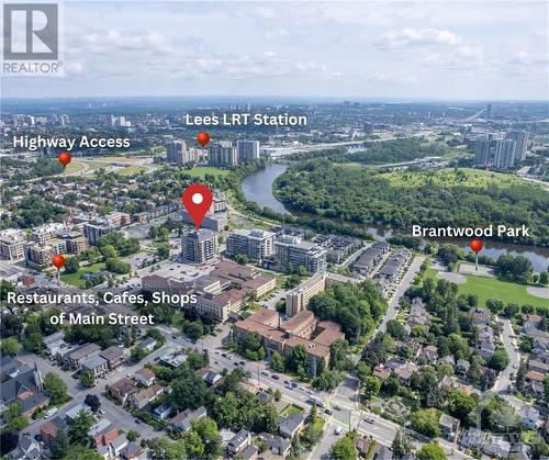 Incredible location in historic Old Ottawa East. Steps to shops, cafes, restaurants. - 360 Deschatelets Avenue Unit#807, Ottawa, ON - Outdoor With View