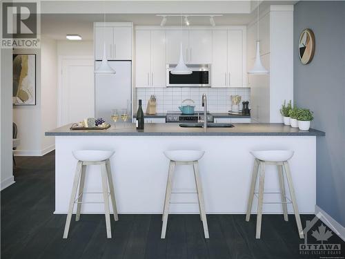 Kitchen Rendering (not the same model or finishes). - 360 Deschatelets Avenue Unit#206, Ottawa, ON - Indoor Photo Showing Kitchen With Upgraded Kitchen