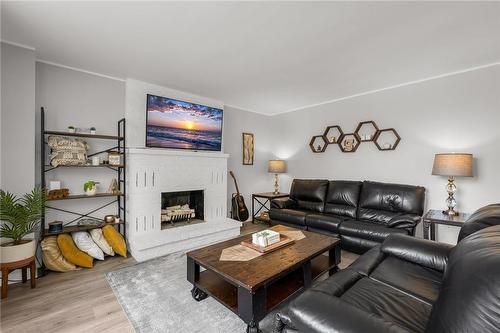 31 Trenholme Crescent, Hamilton, ON - Indoor Photo Showing Living Room With Fireplace