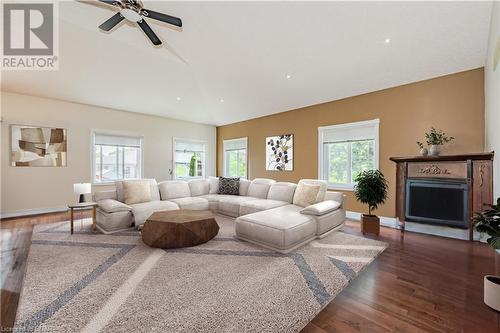 virtually staged - 356 Stevenson Street N, Guelph, ON - Indoor Photo Showing Living Room With Fireplace