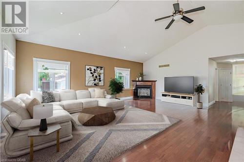 virtually staged - 356 Stevenson Street N, Guelph, ON - Indoor Photo Showing Living Room With Fireplace