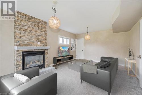 virtually staged - 356 Stevenson Street N, Guelph, ON - Indoor Photo Showing Living Room With Fireplace