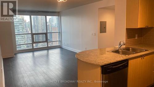 3713 - 763 Bay Street, Toronto (Bay Street Corridor), ON - Indoor Photo Showing Kitchen With Double Sink