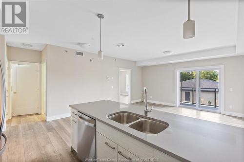 190 Main Street East Unit# 210, Kingsville, ON - Indoor Photo Showing Kitchen With Double Sink