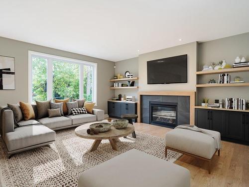 Living room - 24A Rue De Lacey Green, Kirkland, QC - Indoor Photo Showing Living Room With Fireplace