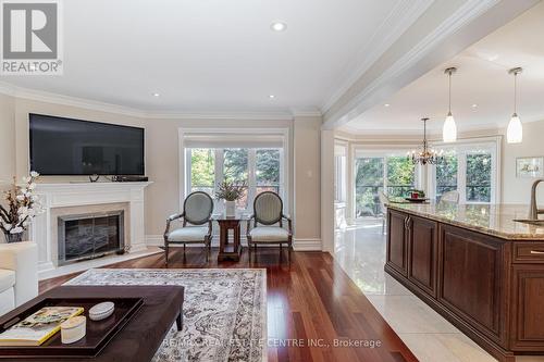 4027 Lookout Court, Mississauga, ON - Indoor Photo Showing Living Room With Fireplace