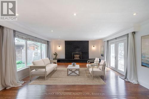 505 Patricia Drive, Oakville (Bronte East), ON - Indoor Photo Showing Living Room With Fireplace