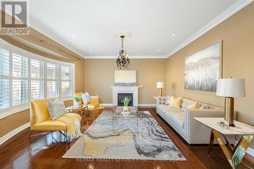 21 Crown Drive, Brampton (Vales Of Castlemore), ON - Indoor Photo Showing Living Room With Fireplace