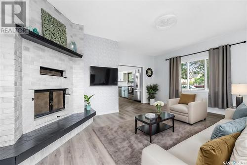 1208 Coteau Street W, Moose Jaw, SK - Indoor Photo Showing Living Room With Fireplace