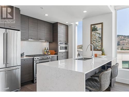 1181 Sunset Drive Unit# 602, Kelowna, BC - Indoor Photo Showing Kitchen With Double Sink With Upgraded Kitchen