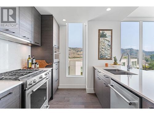 1181 Sunset Drive Unit# 602, Kelowna, BC - Indoor Photo Showing Kitchen With Double Sink With Upgraded Kitchen