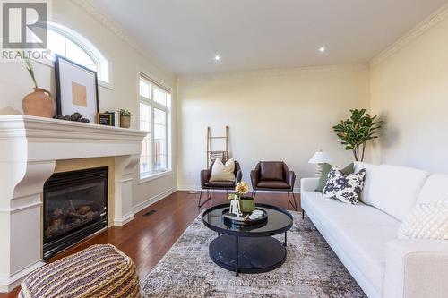 15 Dovehaven Crescent, Brampton (Bram East), ON - Indoor Photo Showing Living Room With Fireplace