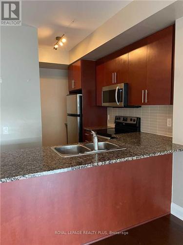 217 - 1 Hurontario Street, Mississauga, ON - Indoor Photo Showing Kitchen With Double Sink With Upgraded Kitchen