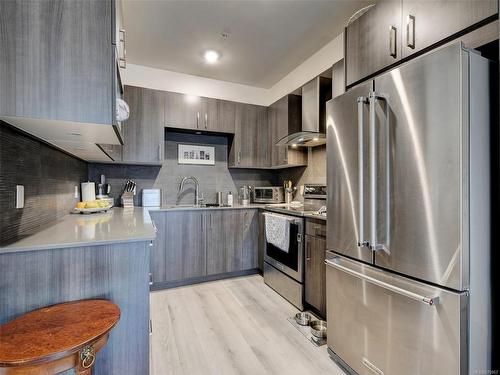 202-300 Michigan St, Victoria, BC - Indoor Photo Showing Kitchen With Stainless Steel Kitchen With Upgraded Kitchen