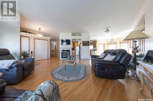 5329 Herald Street, Macklin, SK - Indoor Photo Showing Living Room With Fireplace