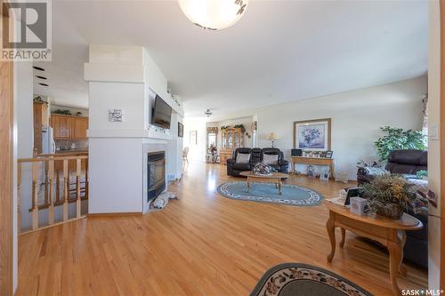 5329 Herald Street, Macklin, SK - Indoor Photo Showing Living Room With Fireplace