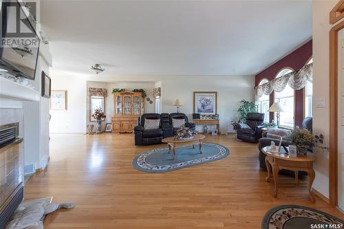 5329 Herald Street, Macklin, SK - Indoor Photo Showing Living Room With Fireplace