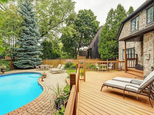 Backyard - 5587 Ch. Queen-Mary, Hampstead, QC - Outdoor With In Ground Pool With Deck Patio Veranda