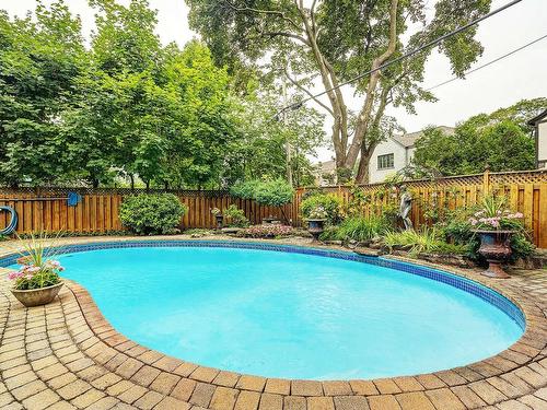 Backyard - 5587 Ch. Queen-Mary, Hampstead, QC - Outdoor With In Ground Pool With Deck Patio Veranda With Backyard