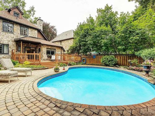 Pool - 5587 Ch. Queen-Mary, Hampstead, QC - Outdoor With In Ground Pool With Deck Patio Veranda With Backyard