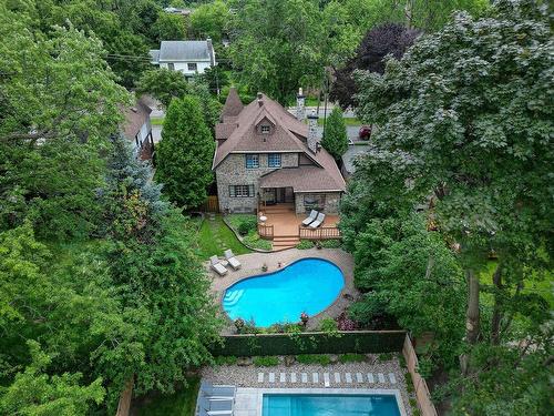 Aerial photo - 5587 Ch. Queen-Mary, Hampstead, QC - Outdoor With In Ground Pool With Backyard