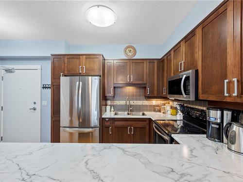 101-6310 Mcrobb Ave, Nanaimo, BC - Indoor Photo Showing Kitchen With Stainless Steel Kitchen With Double Sink