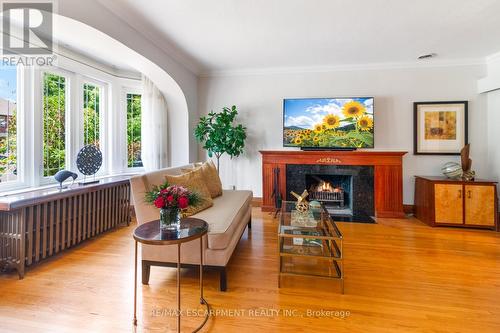 19 Jackson Avenue, Toronto (Kingsway South), ON - Indoor Photo Showing Living Room With Fireplace