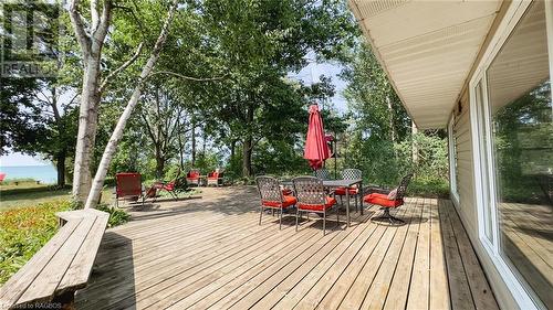 Spacious deck in the backyard. - 46 Bell Drive, Huron-Kinloss, ON - Outdoor With Deck Patio Veranda