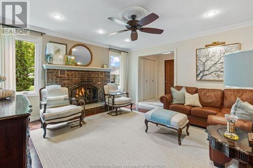 4445 9Th Concession Rd, Sandwich South, ON - Indoor Photo Showing Living Room With Fireplace