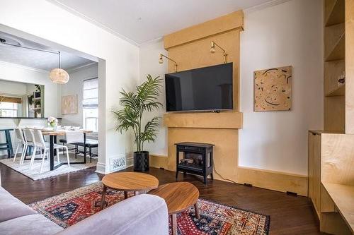 385 Herkimer Street, Hamilton, ON - Indoor Photo Showing Living Room With Fireplace