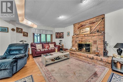 4916 Thirty Road, Lincoln, ON - Indoor Photo Showing Living Room With Fireplace