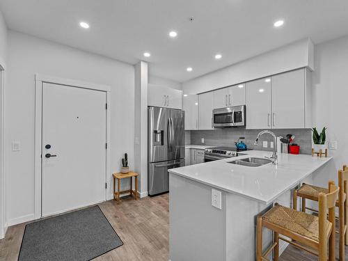 201-1880 Hugh Allan Drive, Kamloops, BC - Indoor Photo Showing Kitchen With Stainless Steel Kitchen With Double Sink With Upgraded Kitchen