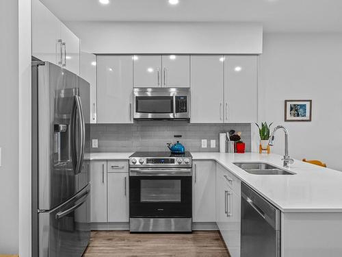 201-1880 Hugh Allan Drive, Kamloops, BC - Indoor Photo Showing Kitchen With Stainless Steel Kitchen With Double Sink With Upgraded Kitchen