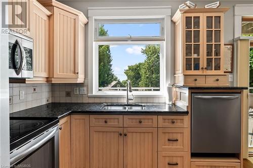 Kitchen window lake view - 58 Victoria Street, Kincardine, ON - Indoor Photo Showing Kitchen With Double Sink