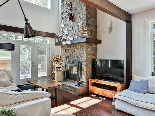 Living room - 2846 Crois. De La Falaise, Val-David, QC - Indoor Photo Showing Living Room With Fireplace