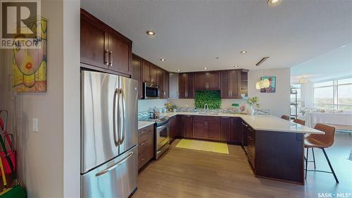 602 2300 Broad Street, Regina, SK - Indoor Photo Showing Kitchen With Stainless Steel Kitchen With Upgraded Kitchen