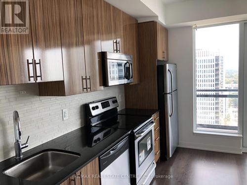 2202 - 225 Sackville Street, Toronto (Regent Park), ON - Indoor Photo Showing Kitchen With Stainless Steel Kitchen With Upgraded Kitchen