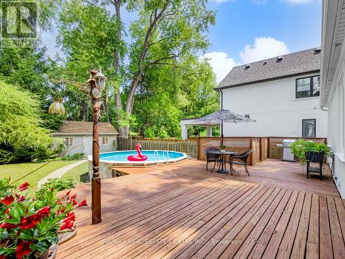 1585 Trotwood Avenue, Mississauga (Mineola), ON - Outdoor With Above Ground Pool With Deck Patio Veranda With Exterior