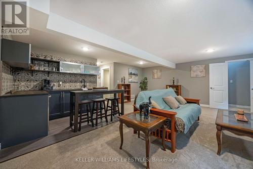 Family room in basement, view of Wet Bar - 190 Emery Street, Central Elgin (Port Stanley), ON - Indoor Photo Showing Living Room