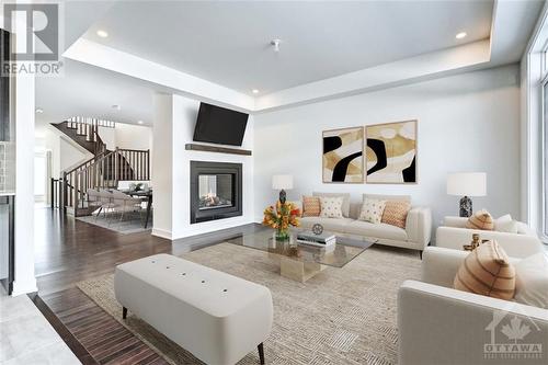 Virtually Staged - 76 Big Dipper Street, Ottawa, ON - Indoor Photo Showing Living Room With Fireplace