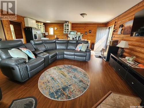 118 Elk Road, Crooked Lake, SK - Indoor Photo Showing Living Room With Fireplace