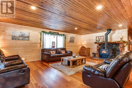 1519 6 Highway, Cherryville, BC - Indoor Photo Showing Living Room With Fireplace