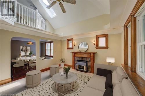 89 Stirling Avenue N, Kitchener, ON - Indoor Photo Showing Living Room With Fireplace