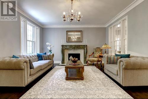 100 Old Mill Road, Toronto (Kingsway South), ON - Indoor Photo Showing Living Room With Fireplace