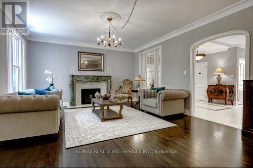 100 Old Mill Road, Toronto (Kingsway South), ON - Indoor Photo Showing Living Room With Fireplace