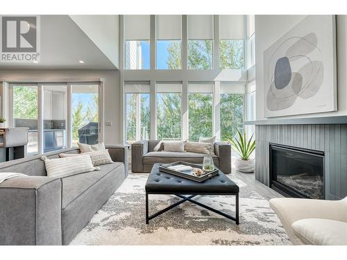 3190 Landry Crescent, Summerland, BC - Indoor Photo Showing Living Room With Fireplace